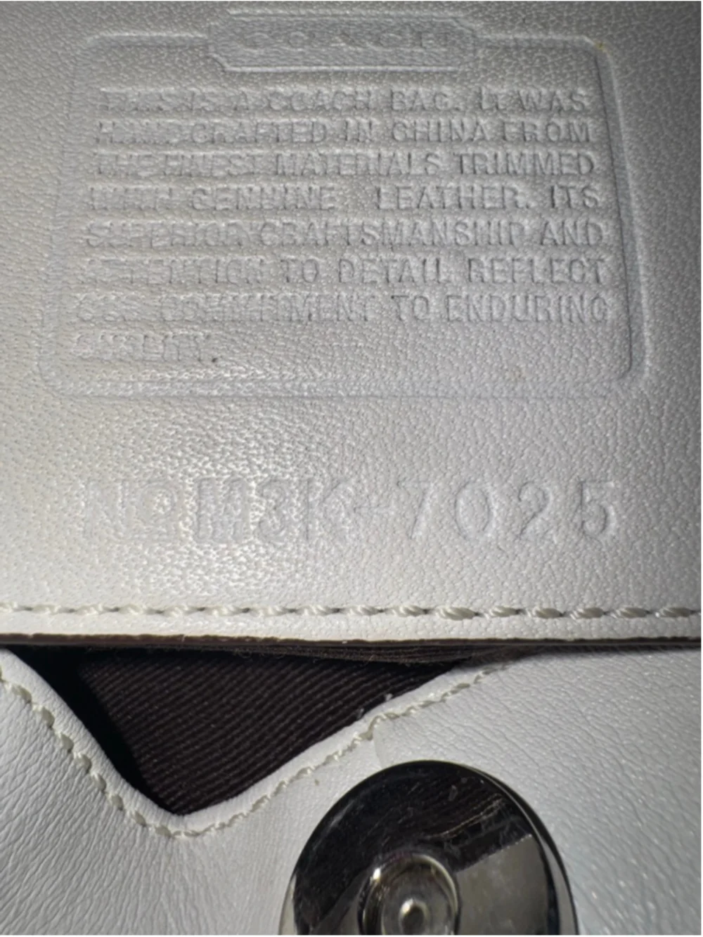 Coach Signature Jacquard Tote Cream White Leather Shoulder Bag Y2K